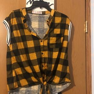 Yellow and Black Checkered Shirt